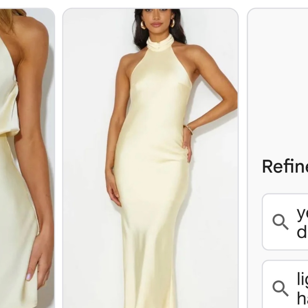 Butter Yellow Halter Neck Maxi Dress